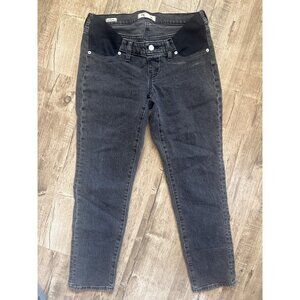 Madewell Maternity perfect vintage Skinny Jeans Size 28 Black Denim Adjustable W